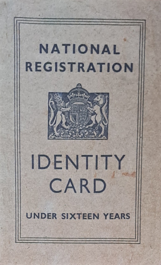 National Registration Identity Card, Under Sixteen Years, 1945, Memorabilia Pack