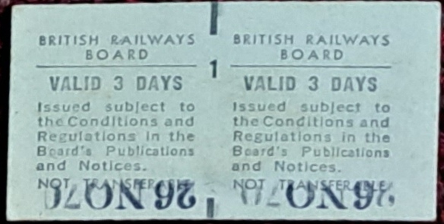 Railway Ticket 26Nov1970