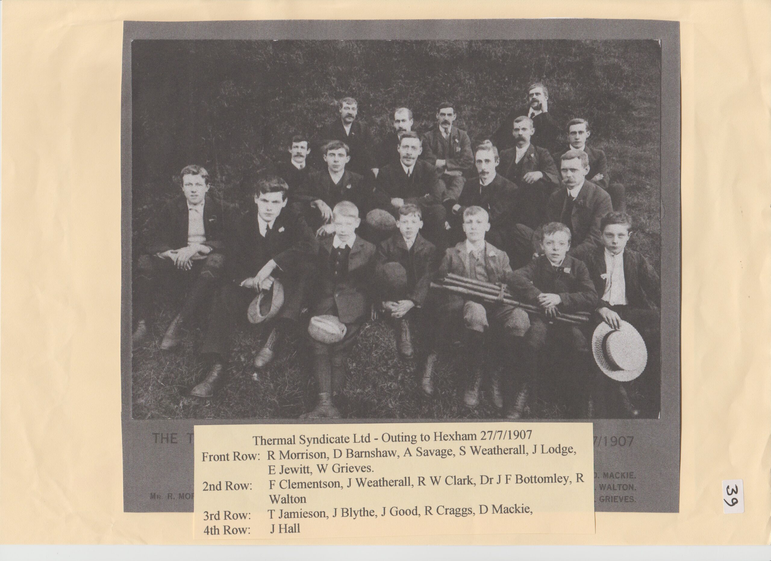 1907 Thermal Syndicate Outing to Hexham