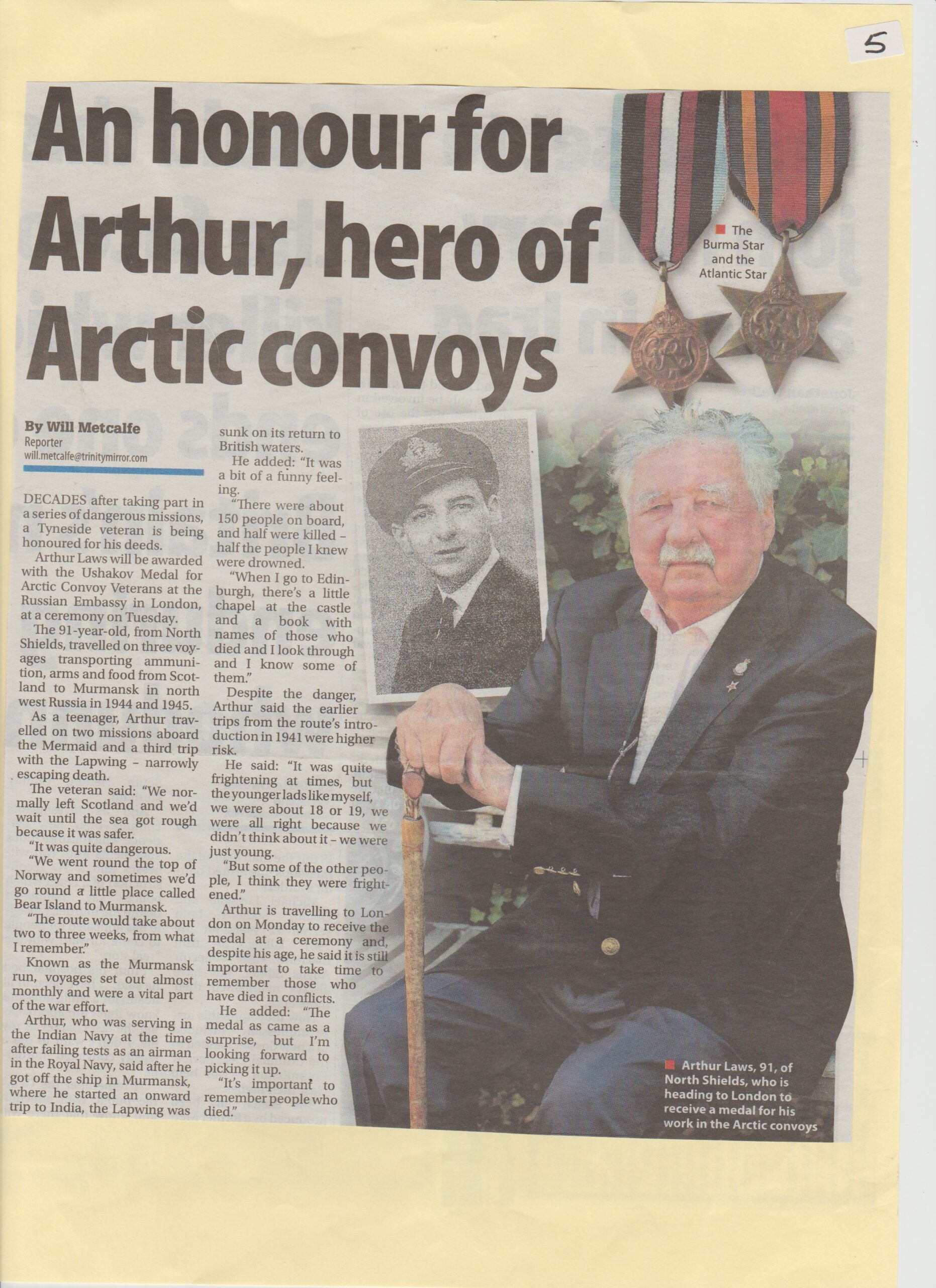 Arthur Laws Artic Convoy article