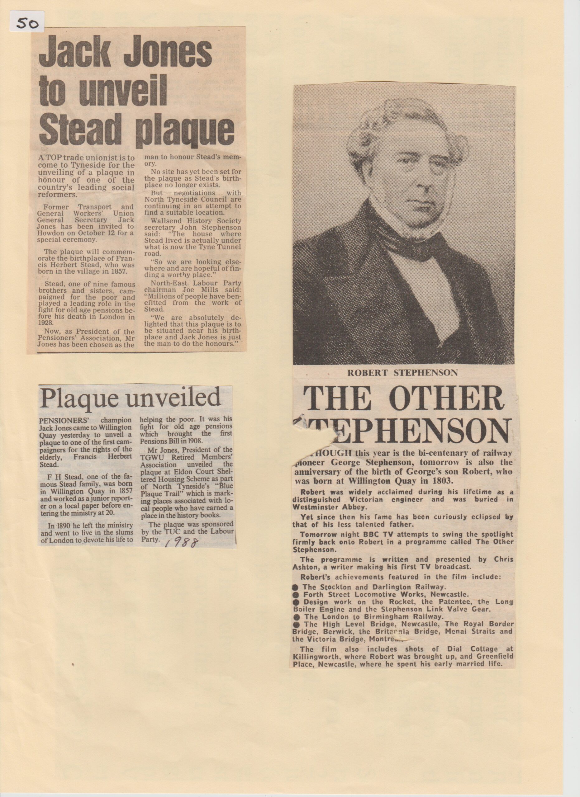 Article on WT Stead plaque _ the other Stephenson