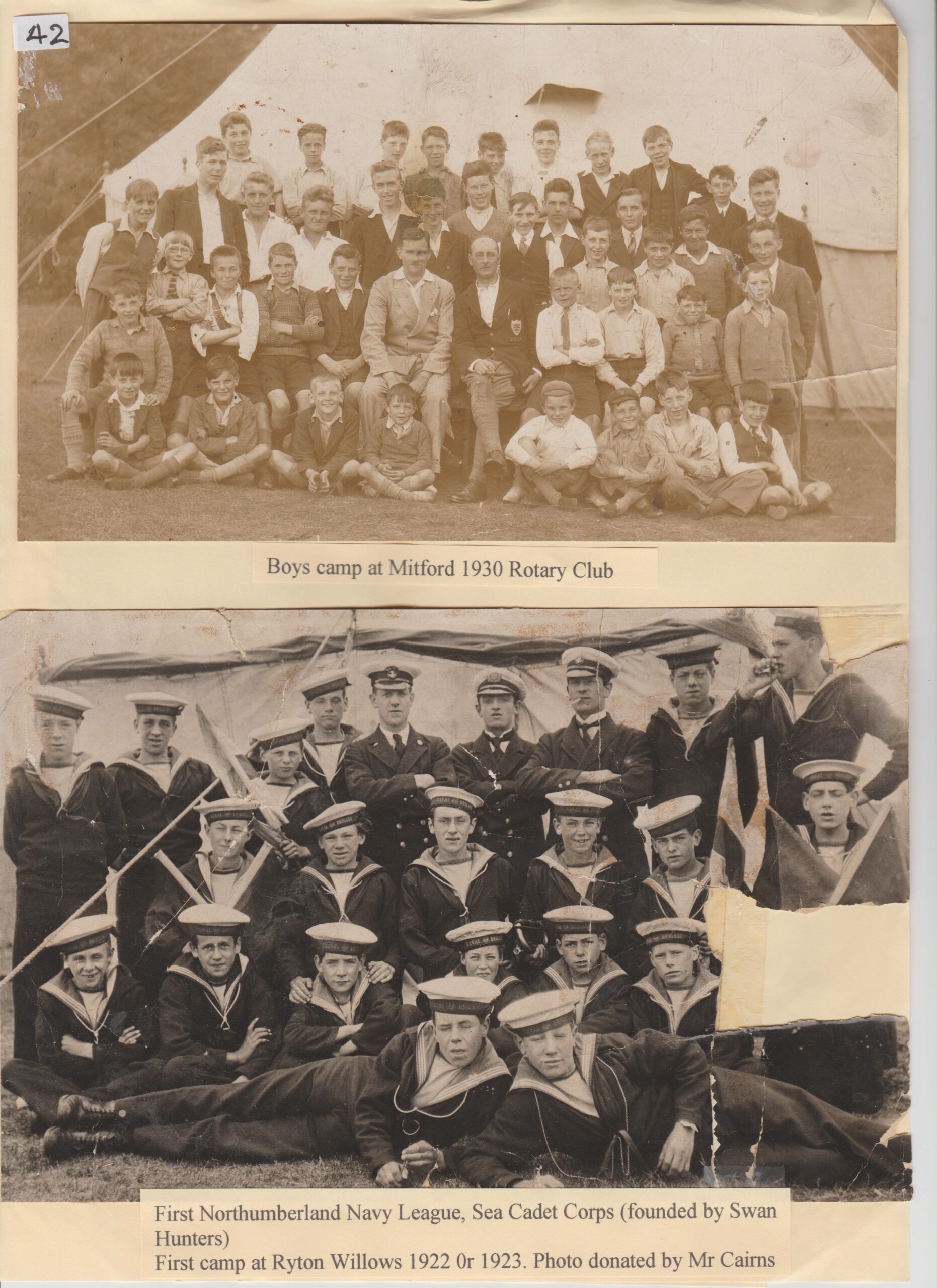 Boy_s camp at Mitford Rotary Club 1930, Sea Cadet Corps camp at Ryton Willows 1922 or 1923