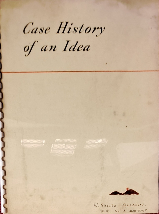 Case History of an Idea, Rotary International - W. Sholto Olleson RIR no.3 District - 1952