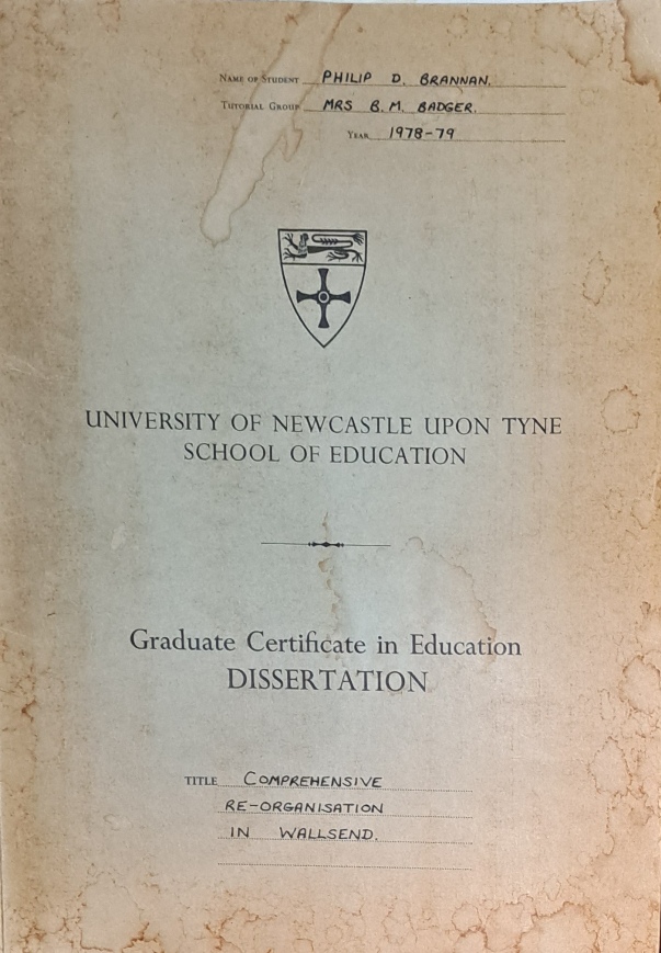 Comprehensive Re-Organisation of Wallsend, Dissertation - Philip Brannan - 1979