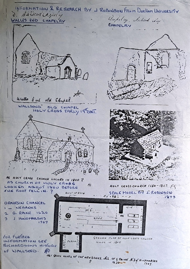 Holy Cross Church, Sketches, Information & Research - J. Robinson, Durham University - 1979