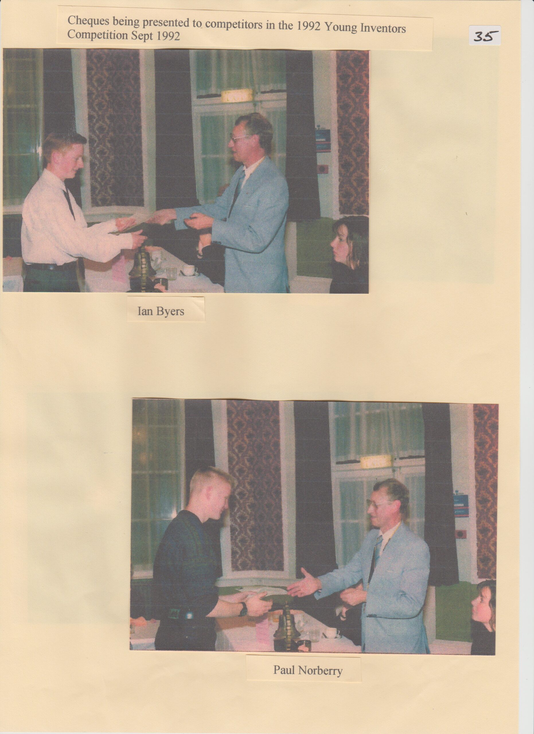 Ian Byers, Paul Norberry Young inventors competition 1992