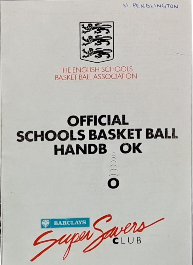 Official Schools Basketball Handbook, - The English Schools Basket Ball Association - 1986-1987