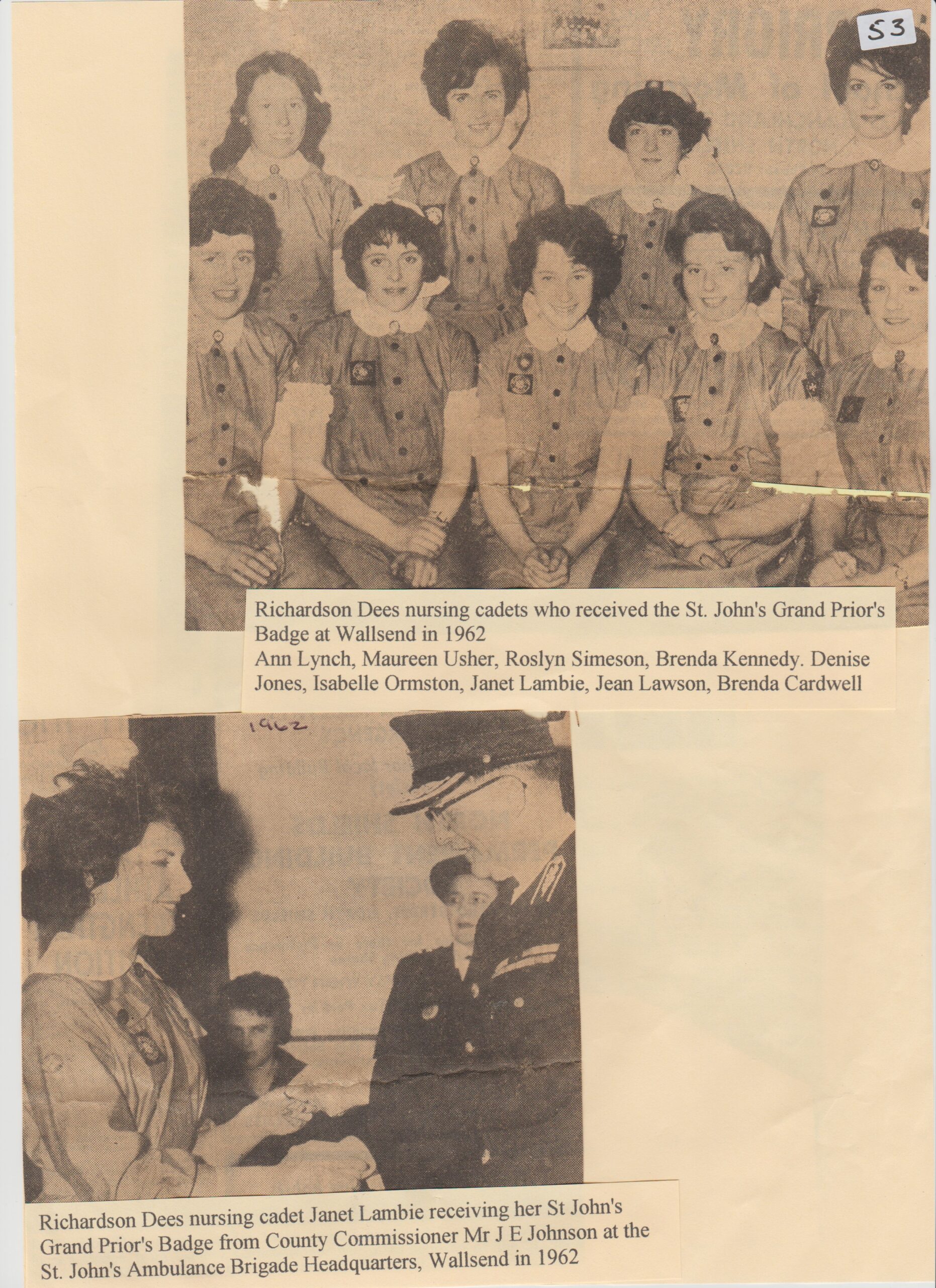 Richardson Dees Nursing Cadets and Presensation 1962