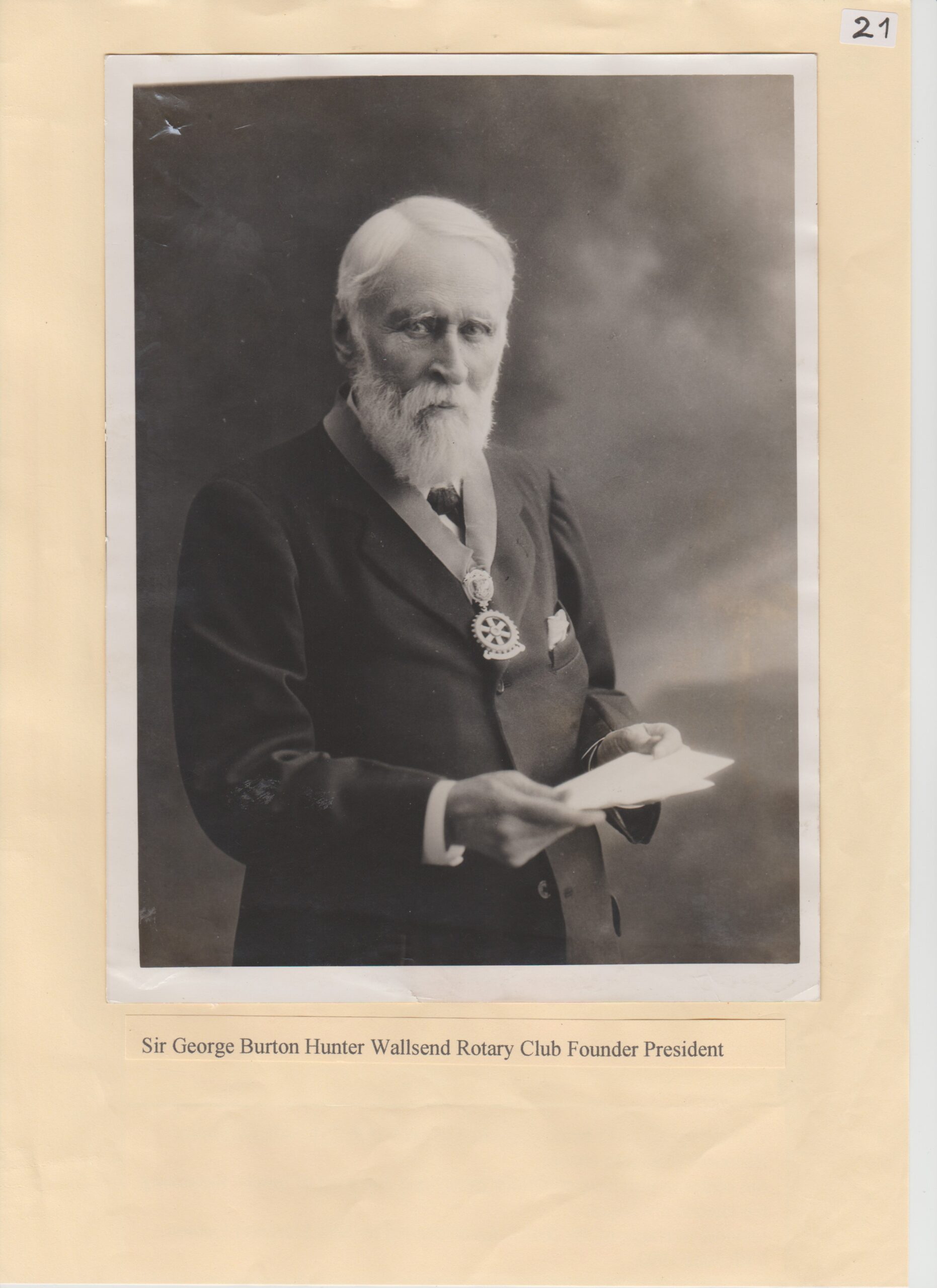 Sir Gearge Burton Hunter Wallsen Rotary Club Founder President