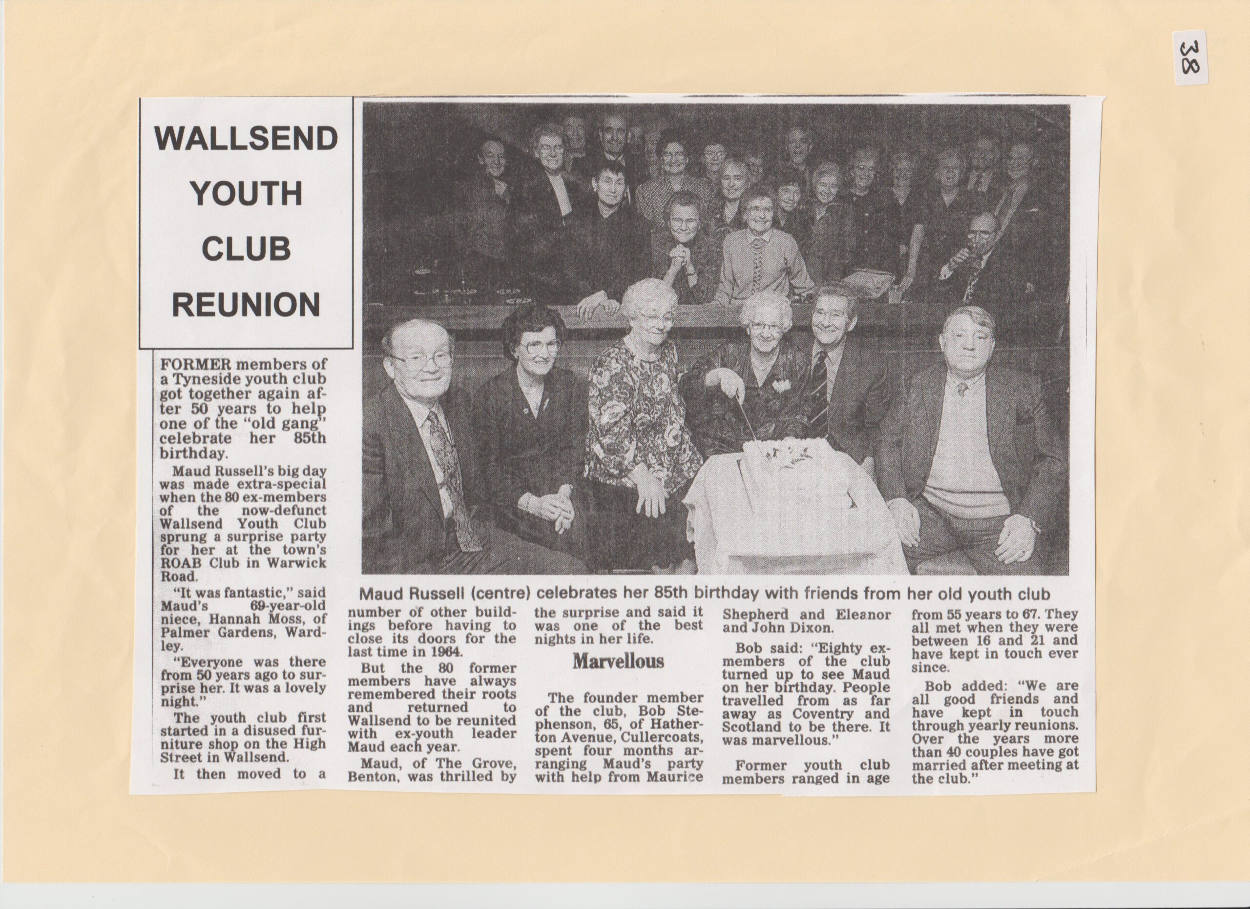 Wallsend Youth Club Reunion